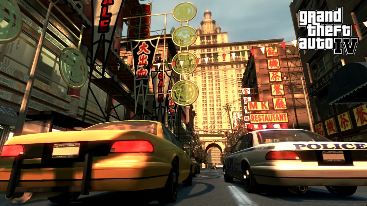 A taxi in Liberty City's Chinatown