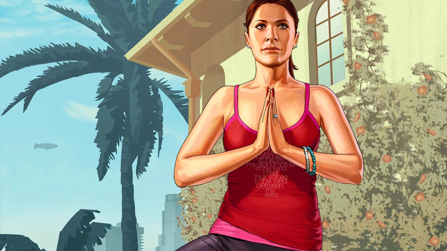 Amanda De Santa doing a yoga pose outside the family house