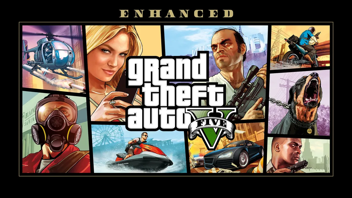 Grand Theft Auto V key art, poster for the official trailer