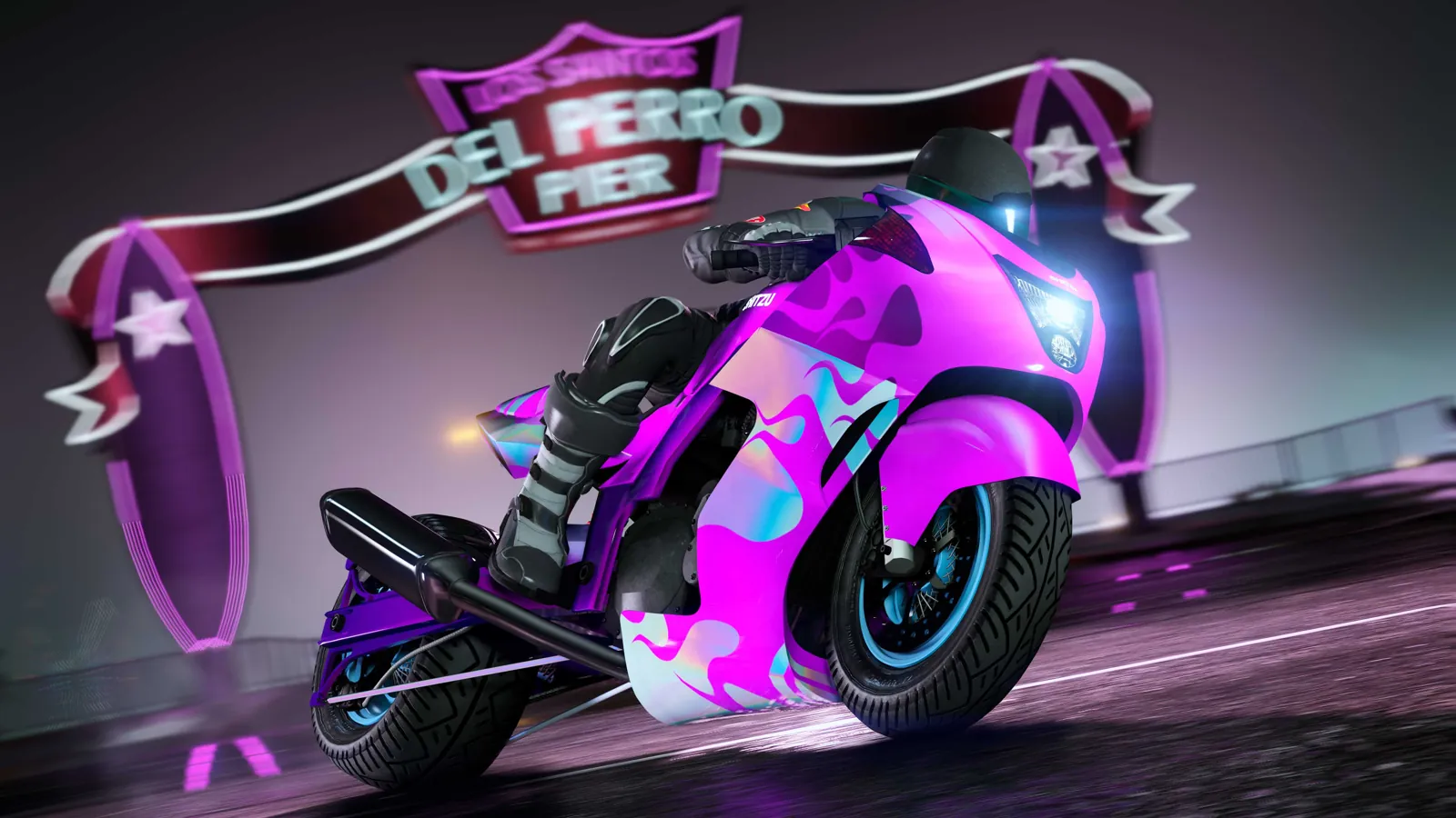 The Shitzu Hakuchou Drag motorcycle in GTA Online, official image