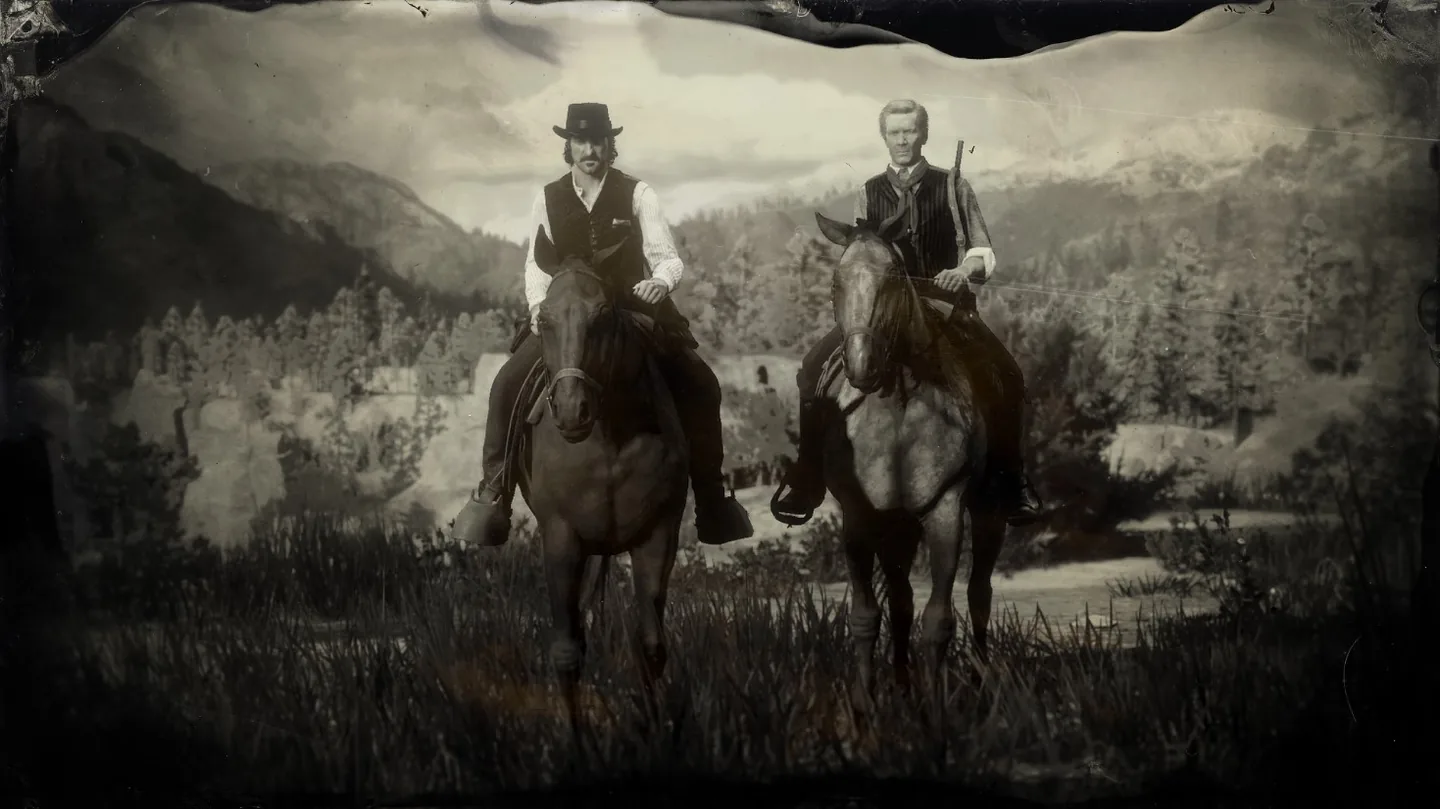 Dutch and Hosea on horseback