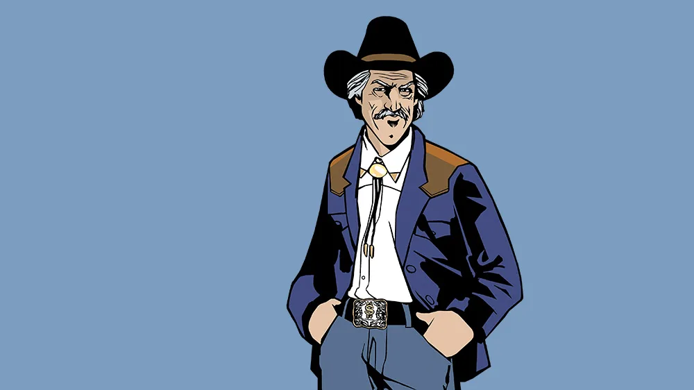 Avery Carrington in a cowboy hat