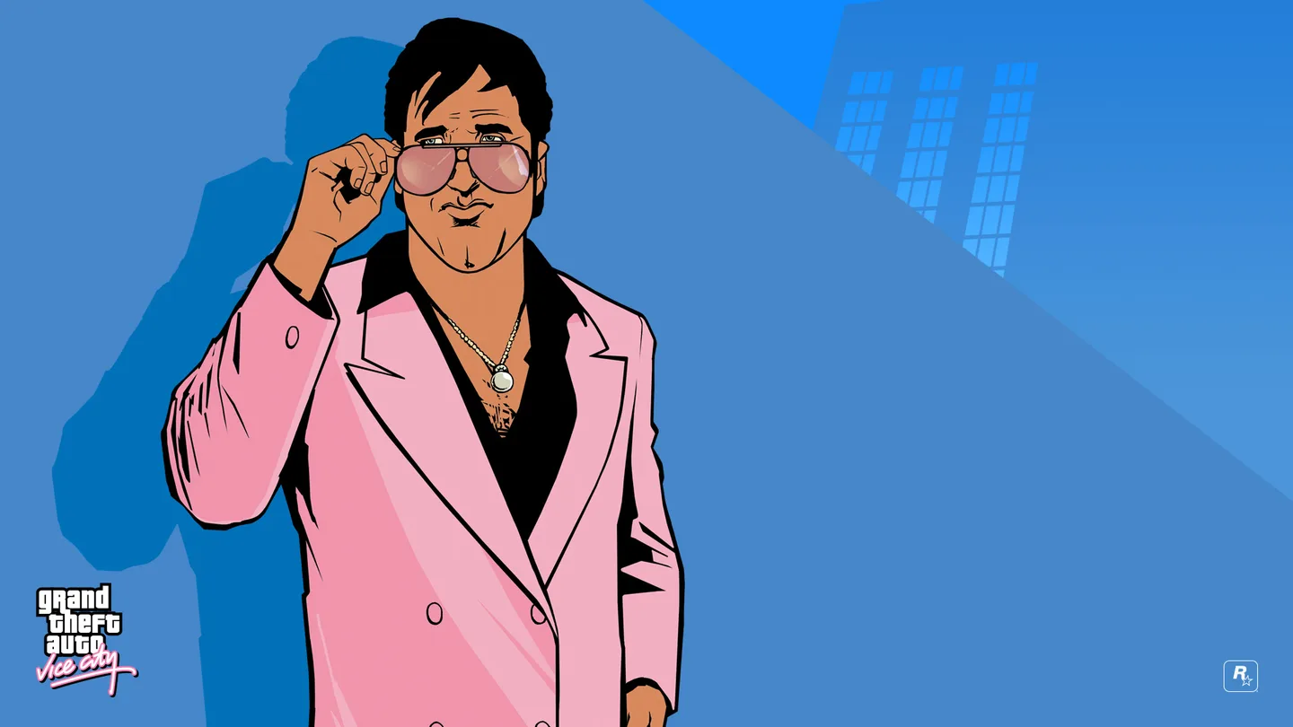 Sonny Forelli in a pink suit