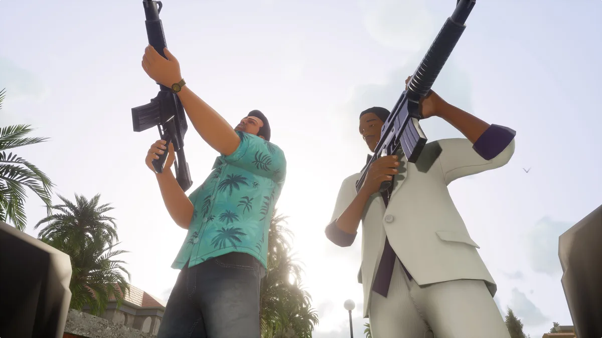 Tommy Vercetti and Lance Vance with rifles