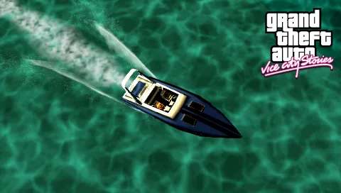 A speedboat off the coast of Vice City in Vice City Stories